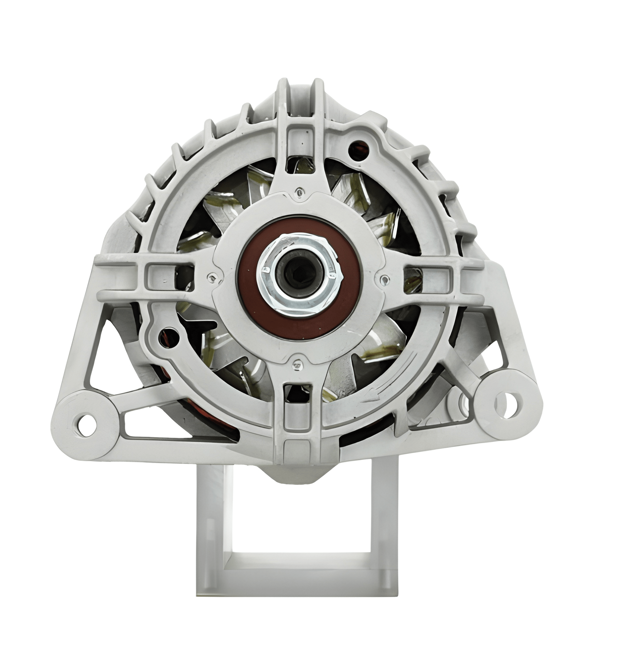 Car alternator on a white background