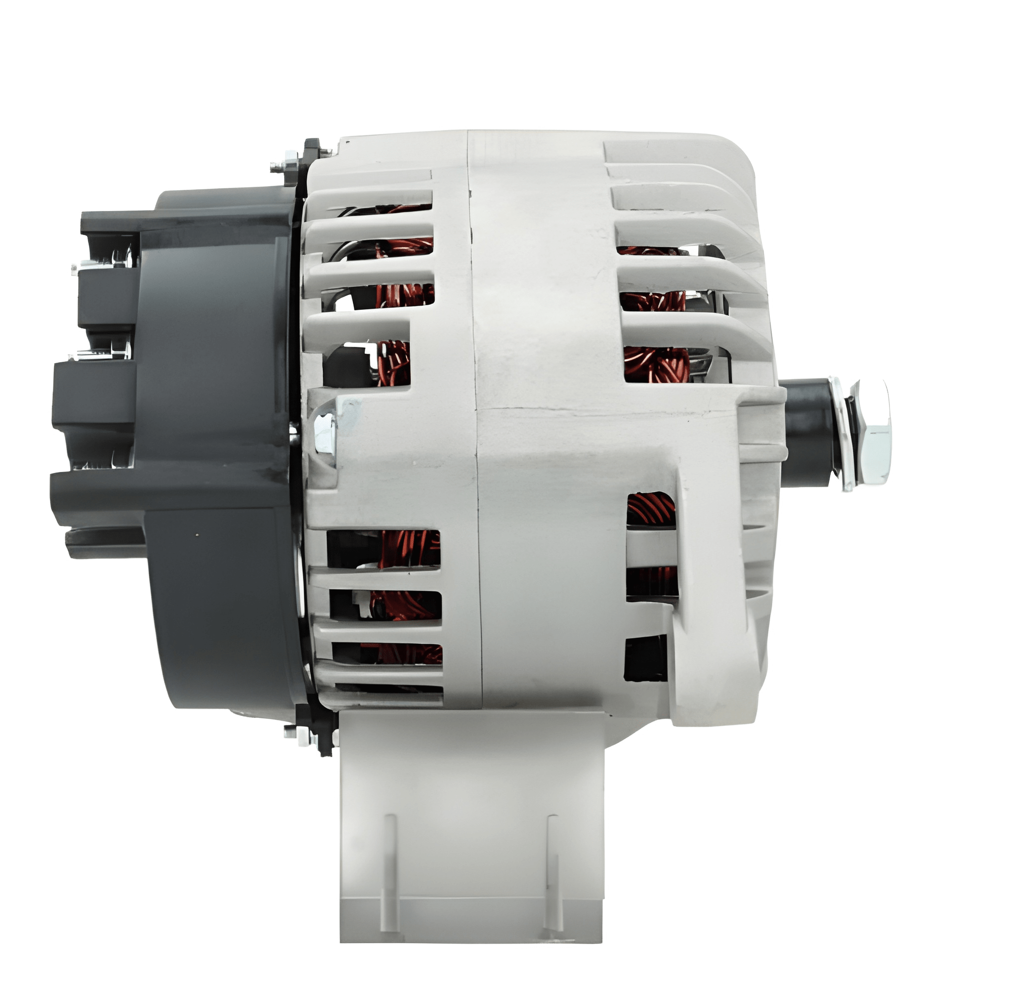 Car alternator on a white background