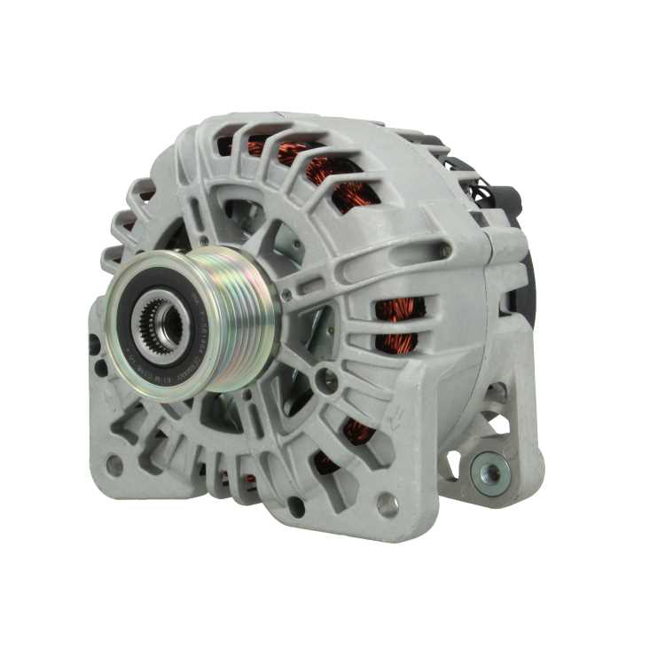 A new aftermarket alternator with a silver and gray color, designed for a Renault vehicle.