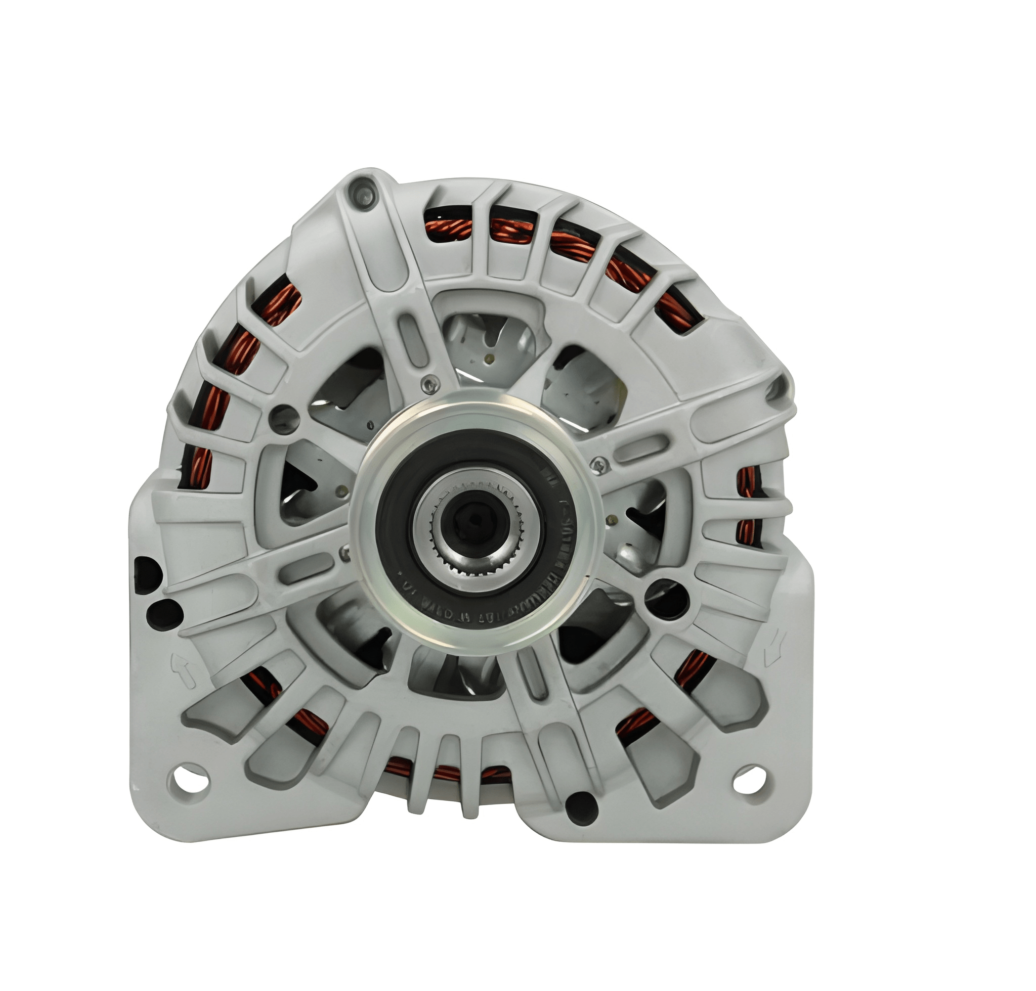 Car alternator on a white background
