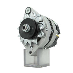 A new aftermarket alternator for Volvo Penta, featuring metal construction with a pulley and mounting points.
