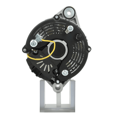 rear view of a car alternator on a white background