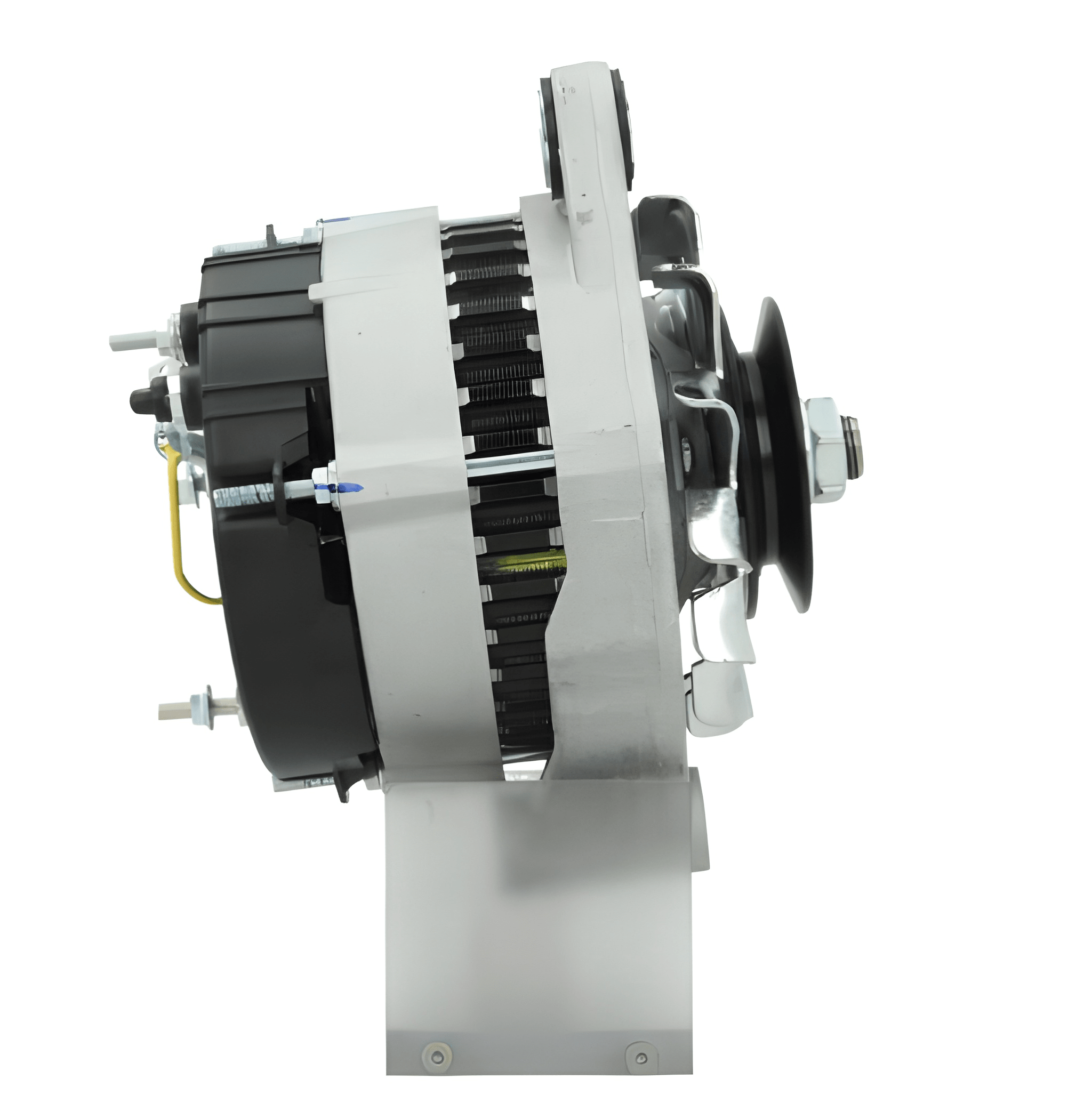 Car alternator on a white background
