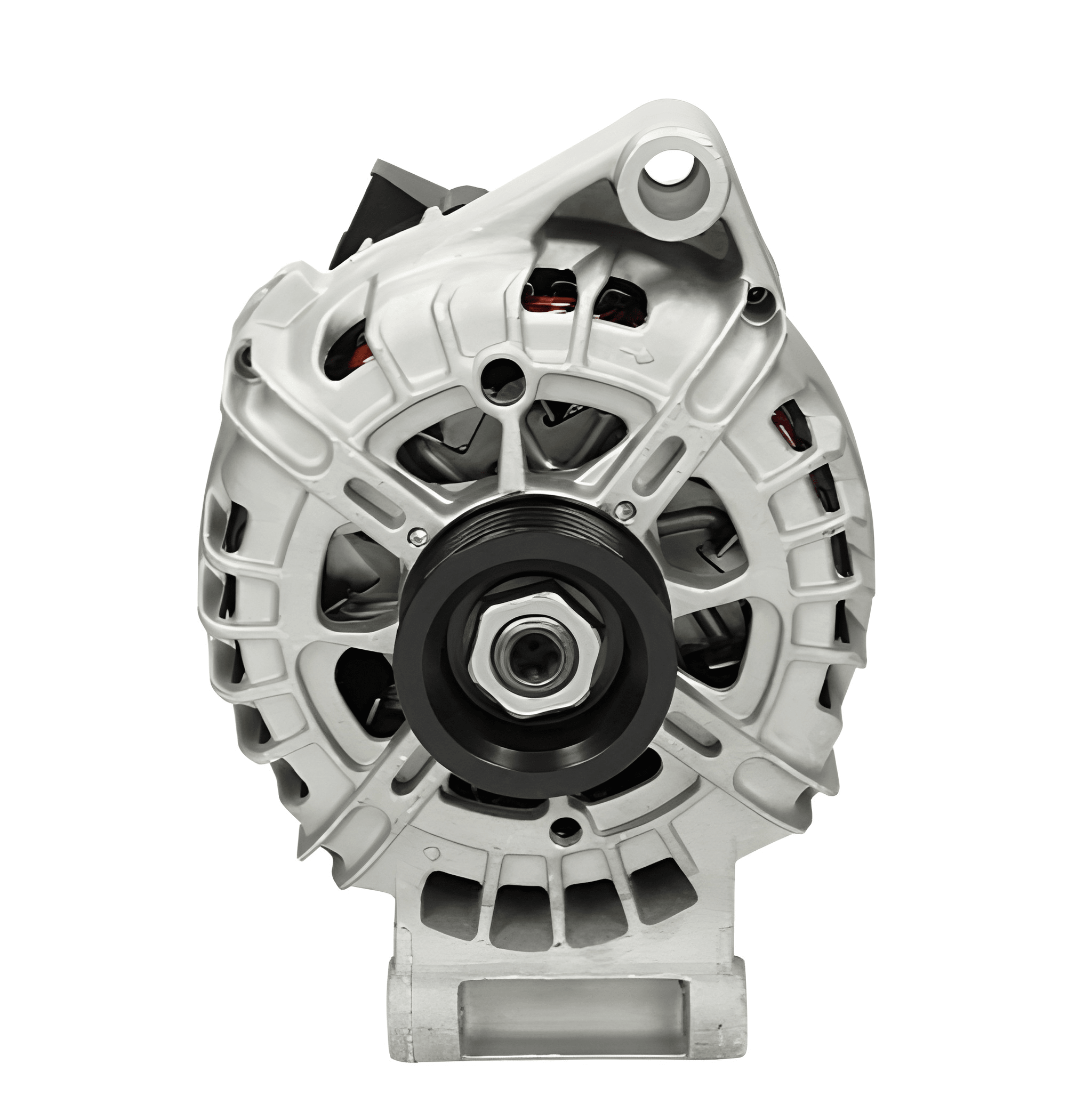 Car alternator on a white background