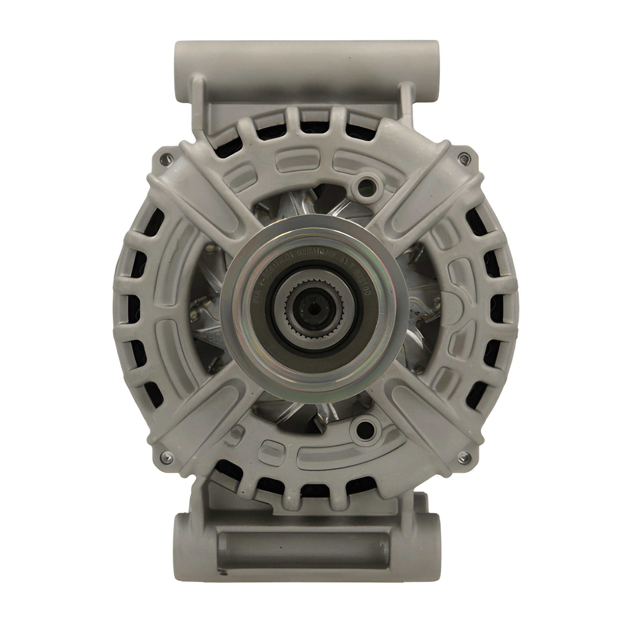 Gray alternator on a white background