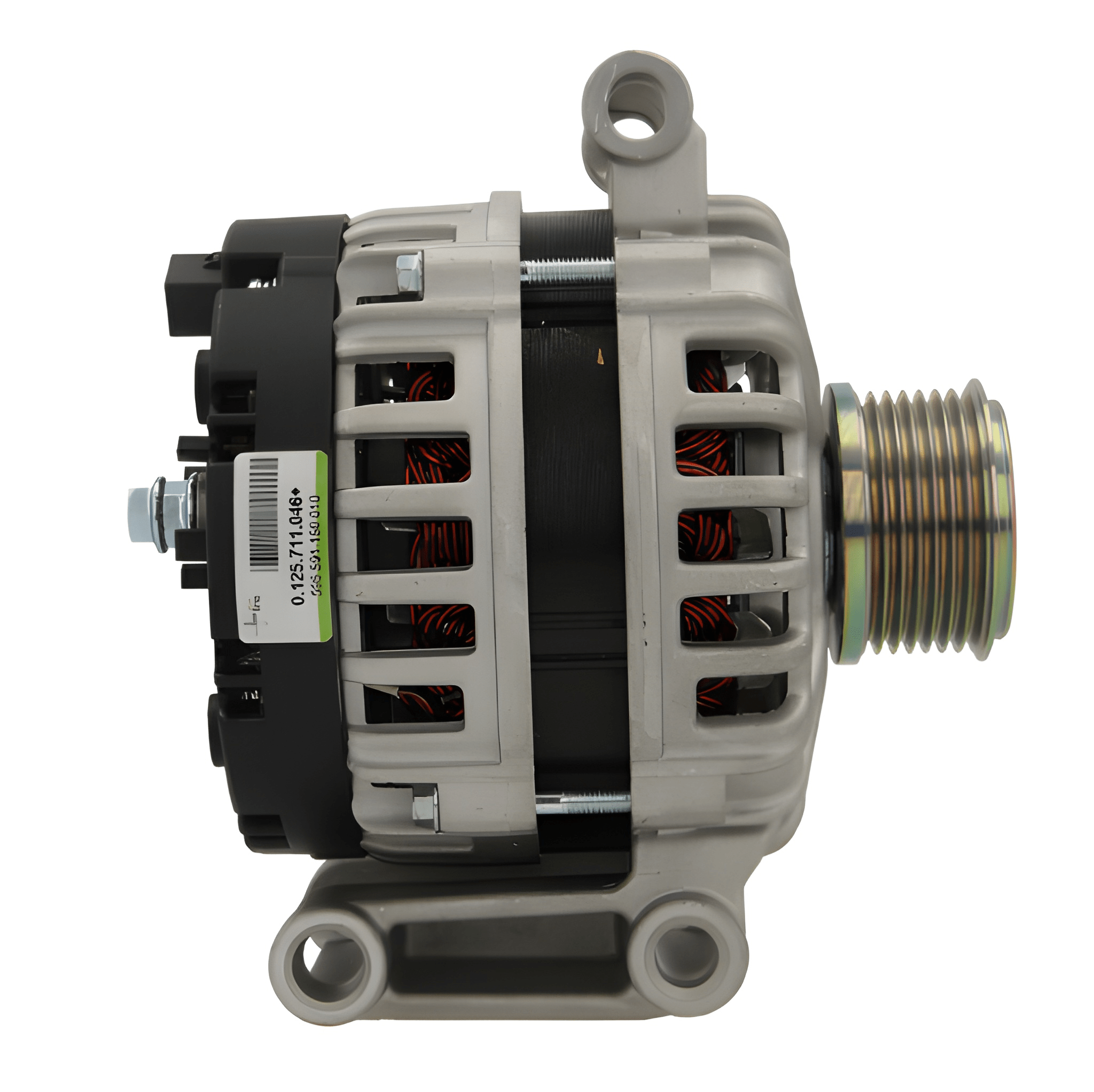 Car alternator on a white background