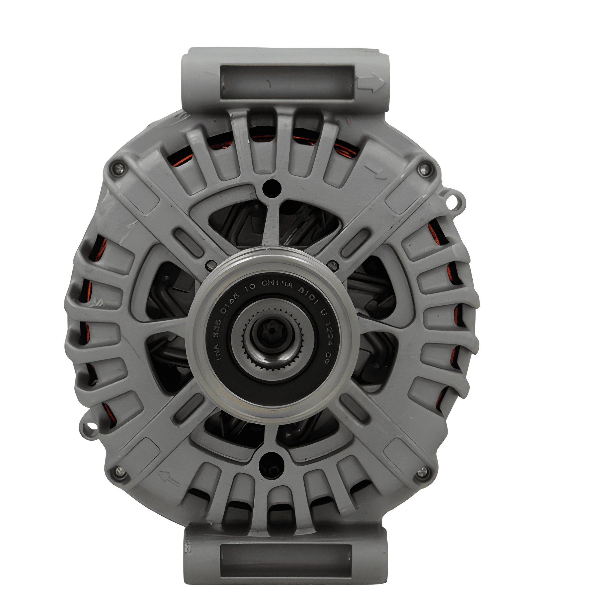 front view of Mercedes Alternator 12V Fits Viano, GLK, SLC, CLS, GLE, E class 180A on a white background
