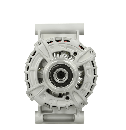 metal alternator on a white background