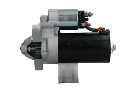side view of A new 12V starter motor for Citroen. Peugeot, Fiat and Lancia vehicles, with a power of 1.8KW and 11 teeth