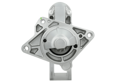 front view of A new 12V starter motor with 11 teeth for Renault, opel, nissan and vauxhall vehicles, showing the metal housing and electrical connectors. 2.0KW