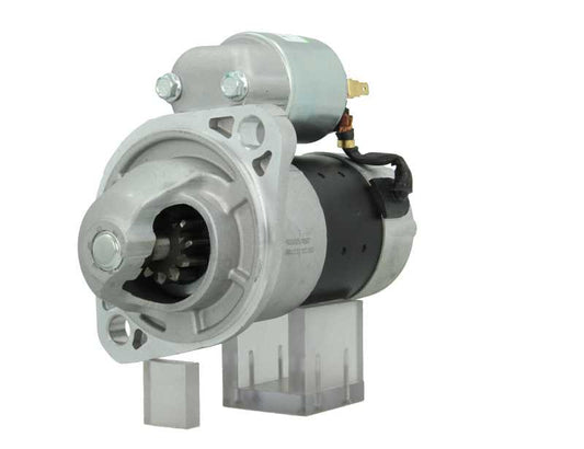 A new 12V Yanmar starter motor with a 1.7 kW power rating, displayed against a white background.