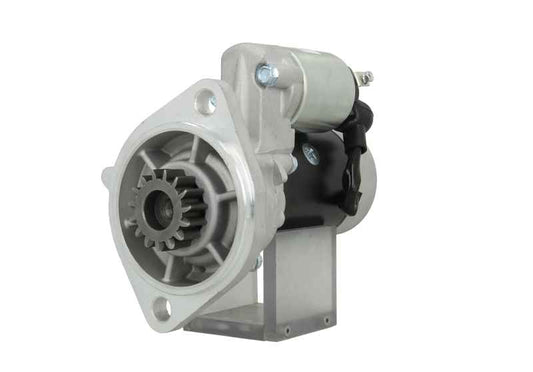 A new Yanmar 12V starter motor with 2.2 kW power rating, 15 teeth displayed against a white background.