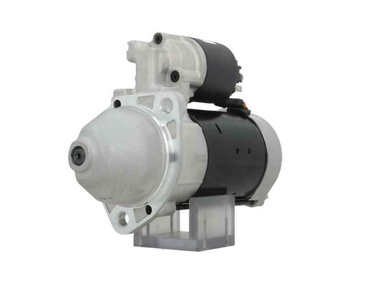 A new 12V Deutz starter motor with 2.3 kW power rating and 9 teeth, visible mounting points, and electrical connectors.