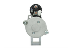 back view of A new 12V Deutz Fahr KHD 2.6 kw starter with a silver and gray color. comes with 9 teeth