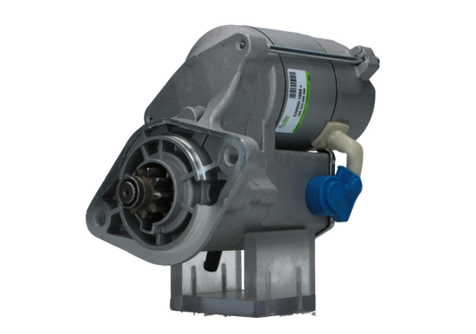 A gray 12V Kubota starter motor for cars, 1.4KW power rating and 9 teeth