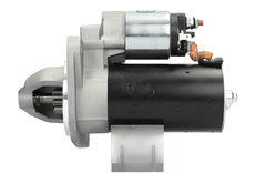 side view of A new 12V starter motor 2.2KW for Land Rover and mercedes vehicles, showcasing the metal body and electrical connectors.