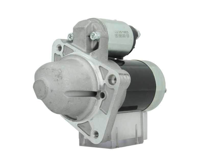 A 12V Mitsubishi 2.0 kw starter, showing a metallic body with electrical terminals and mounting points.