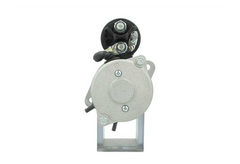 back view of A new 12V Deutz-Fahr Khd 3.2 kw starter with 9 teeth and visible mounting points, wiring, and a metallic body.