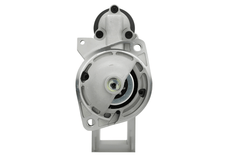 front view of A new 12V starter motor 2.2KW with 10 teeth built for Mercedes vehicles, showcasing the metal body with electrical connectors and the drive gear.