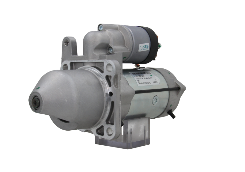 A gray 24V starter motor for leyland and daf trucks, 10 teeth, 4.3KW with visible mounting points and electrical connectors.