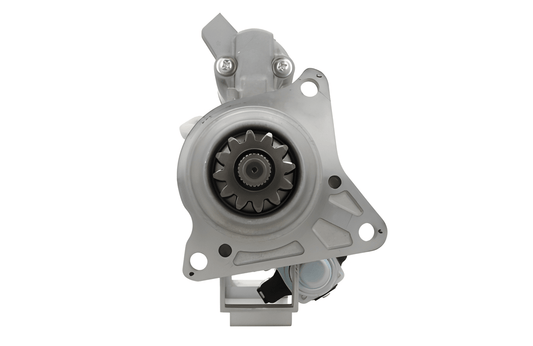 front view of A new 24V 12 teeth starter motor for Volvo and renault trucks, 5.5KW showing the complete unit with wiring and mounting points.