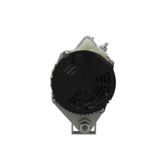 rear view of A new 12V aftermarket alternator 70Amps for Citroën/Peugeot/Toyota vehicles, showing a metallic body with a pulley and connectors.