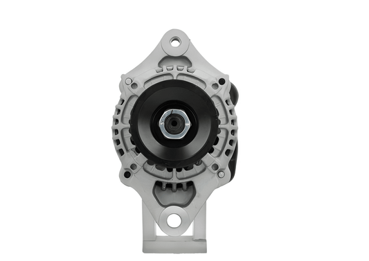front view of a Car alternator on a white background