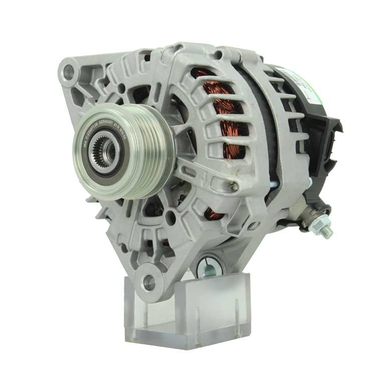 A new 12V aftermarket alternator 130Amps for Hyundai / Kia vehicles, featuring a metal body with a pulley and mounting points visible.