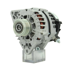 A new 12V aftermarket alternator 130Amps for Hyundai / Kia vehicles, featuring a metal body with a pulley and mounting points visible.
