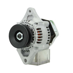 A new Yanmar 40A alternator 12V, showcasing a metallic body with wiring and a pulley.