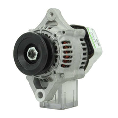 A new 12V Kubota 40A alternator, showcasing a metallic body with a pulley and terminal connections.