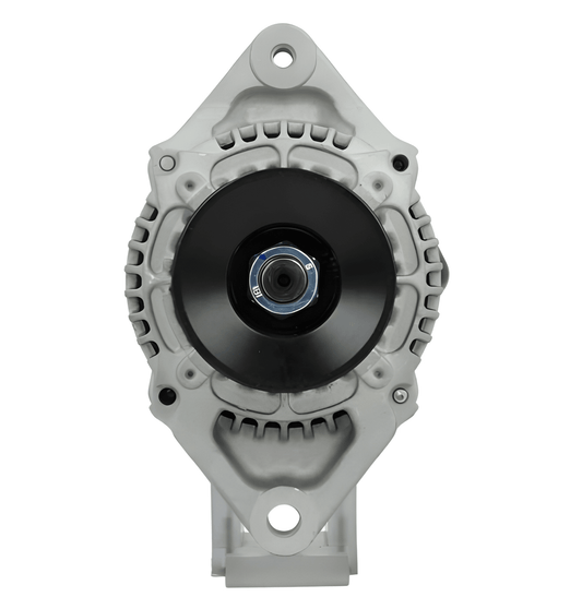 front view of a Car alternator on a white background