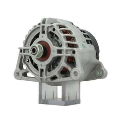 A new aftermarket Perkins 12V 65 Amps alternator, featuring a metal body with wiring and a gray color.