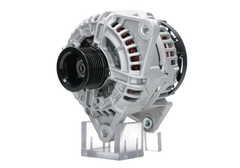 A new 24V aftermarket alternator 70A for Iveco trucks, featuring a metal body with a pulley for belt-driven operation.