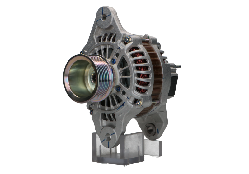 A new aftermarket alternator with a silver and gray color, designed for Renault and volvo trucks.