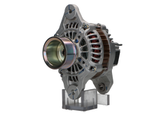 A new aftermarket alternator with a silver and gray color, designed for Renault and volvo trucks.