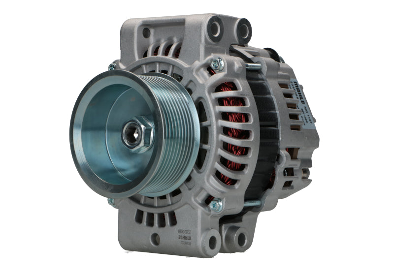 A 24V Scania 100A alternator, primarily gray in color, with metal components and a pulley.