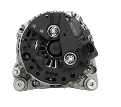 rear view of a Car alternator on a white background