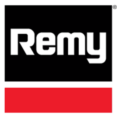 Remy logo with white text on a black background and a red bar below.