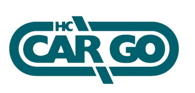 Logo of HC Car Go with teal and white colors on a white background